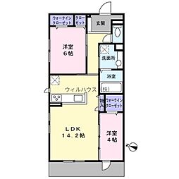 D'Sophia 2LDKの間取図画像