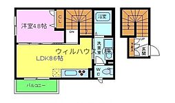 シャーメゾン東上野芝 1LDKの間取図画像