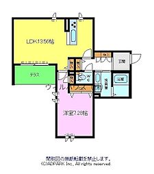シャーメゾン津久野2 1LDKの間取図画像