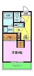レオパレスGROWING 1Kの間取図画像