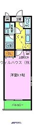 フジパレス南清水町2番館 1Kの間取図画像