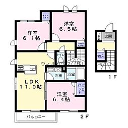 シャーメゾンAvenue松ヶ丘 3LDKの間取図画像