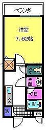メリー・ヤード泉 1Kの間取図画像