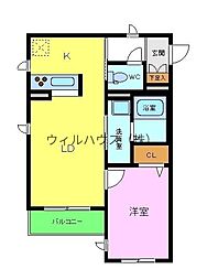 シャーメゾン戎之町 1LDKの間取図画像