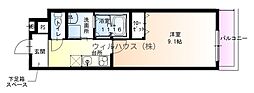 フジパレス湊駅南サウス 1Kの間取図画像