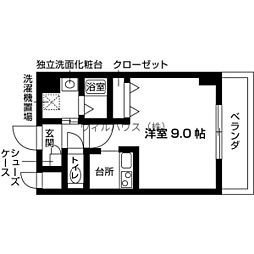 サワー・ドゥ白鷺 1Kの間取図画像