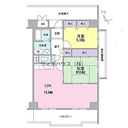 ポルト堺1 2LDKの間取図画像