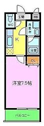 フジパレス愛泉 1Kの間取図画像