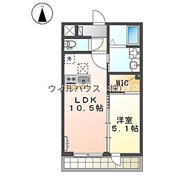 シェトワはつしば 1LDKの間取図画像