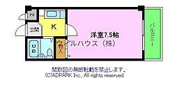 ロイヤルステート津久野 1Kの間取図画像