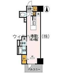グランラヴィレジデンス ワンルームの間取図画像