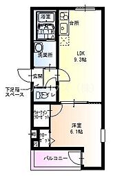 フジパレス堺梅北2番館 1LDKの間取図画像
