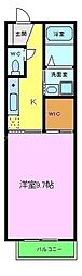 カーサコンフォール 1Kの間取図画像