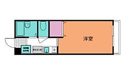 メゾン北花田 3階ワンルームの間取り