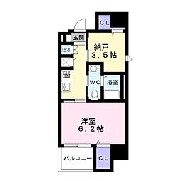 ディアコート宿屋町 4階1SKの間取り