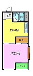 ニューハイツ松川 1DKの間取図画像
