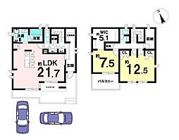 中古戸建　大阪府交野市幾野4丁目 2LDKの間取り
