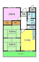 ロイヤルガーデン長野 5階3DKの間取り