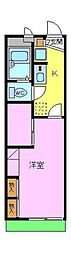 レオパレスKSPIRIT桜 1Kの間取図画像