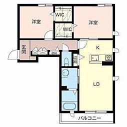 シャーメゾンレグルス 2LDKの間取図画像
