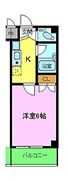 学園町一番館 1Kの間取図画像