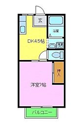パナハイツ田中 1DKの間取図画像