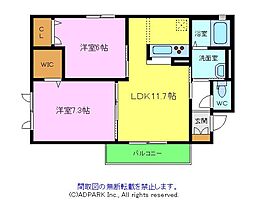 シャーメゾンサンピラー 1SLDKの間取図画像
