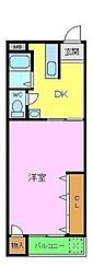 山本ハイツ 1DKの間取図画像