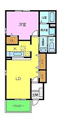 ジャスパー・ヒルズ1 1LDKの間取図画像