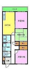 パックス楠 3LDKの間取図画像