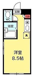 ヒルズ野尻 ワンルームの間取図画像