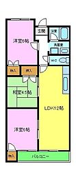 リトルバレイA棟 3LDKの間取図画像