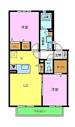 アークグレイス 2LDKの間取図画像