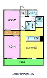 ヴィスタシア 2LDKの間取図画像