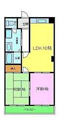 リバーサイドマンション 2LDKの間取図画像