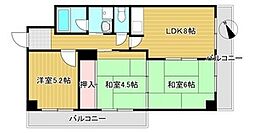 三日市グリーンハイツ 3DKの間取図画像