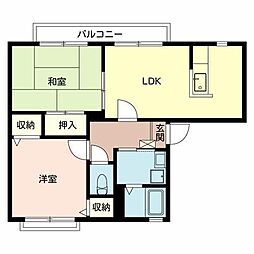 ハイツモンテリブロ 2DKの間取図画像