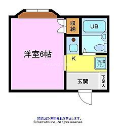 シャルム山村 ワンルームの間取図画像