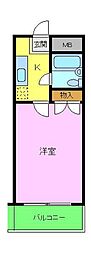 少林寺TKハイツ 1Kの間取図画像