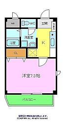 ビアンフェ 1Kの間取図画像