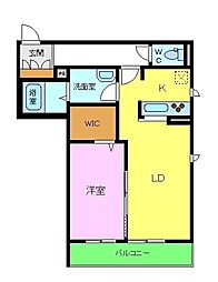 ネオ香ケ丘 1LDKの間取図画像