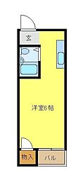 ラ・フィーネ3号館 ワンルームの間取図画像
