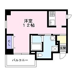 TKアンバーコート宿院 1Kの間取図画像