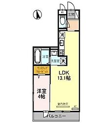 パティオ鳳 1LDKの間取図画像