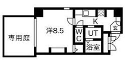 エヌエム・スワサント 1Kの間取図画像