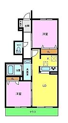 イーストガーデンナカモズ 2LDKの間取図画像