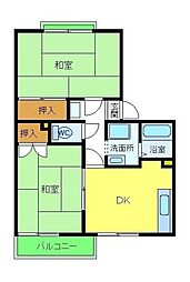 コーポいせみち 2Kの間取図画像