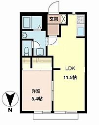 クレールしののめ 1LDKの間取図画像