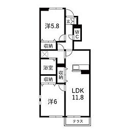 パルクエストIII 2LDKの間取図画像