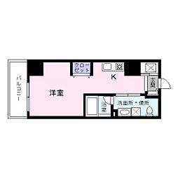ウィズイン北花田 1Kの間取図画像